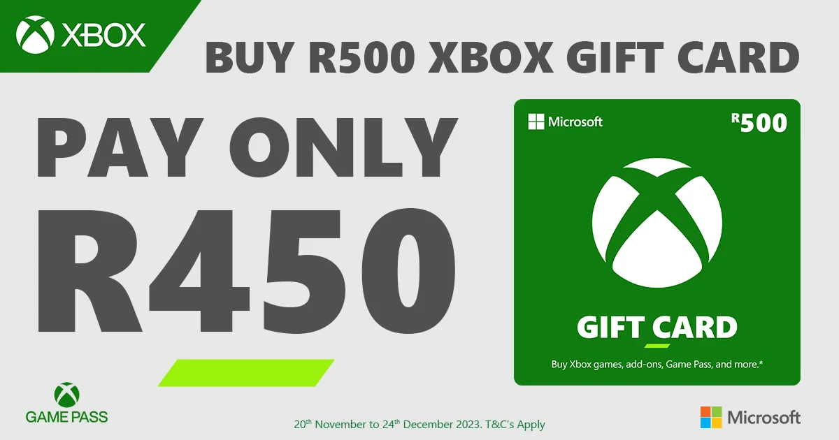 R500 Xbox Gift Card Discount