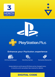 Sony PlayStation PS Plus 3-Month Subscription Membership Card